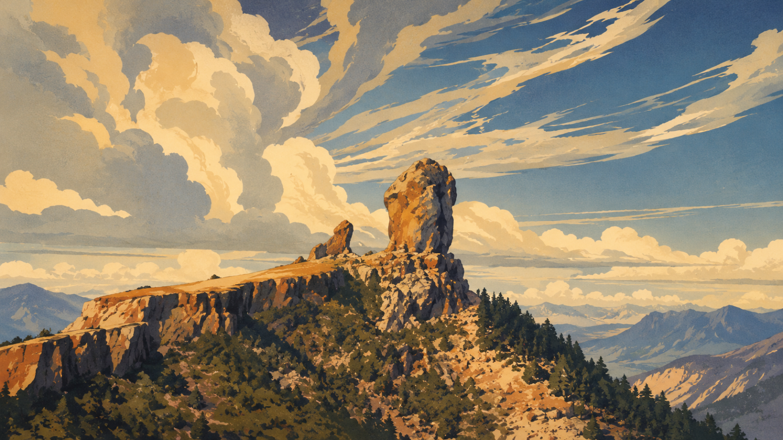 Roque Nublo vom Rundwanderweg aus gesehen