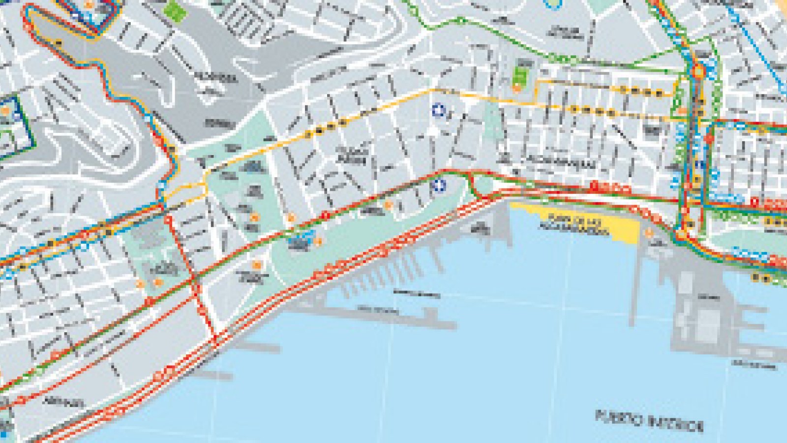 Busfahrplan der Guaguas Municipales Las Palmas de Gran Canaria: Streckennetz innerstädtische Busverbindungen