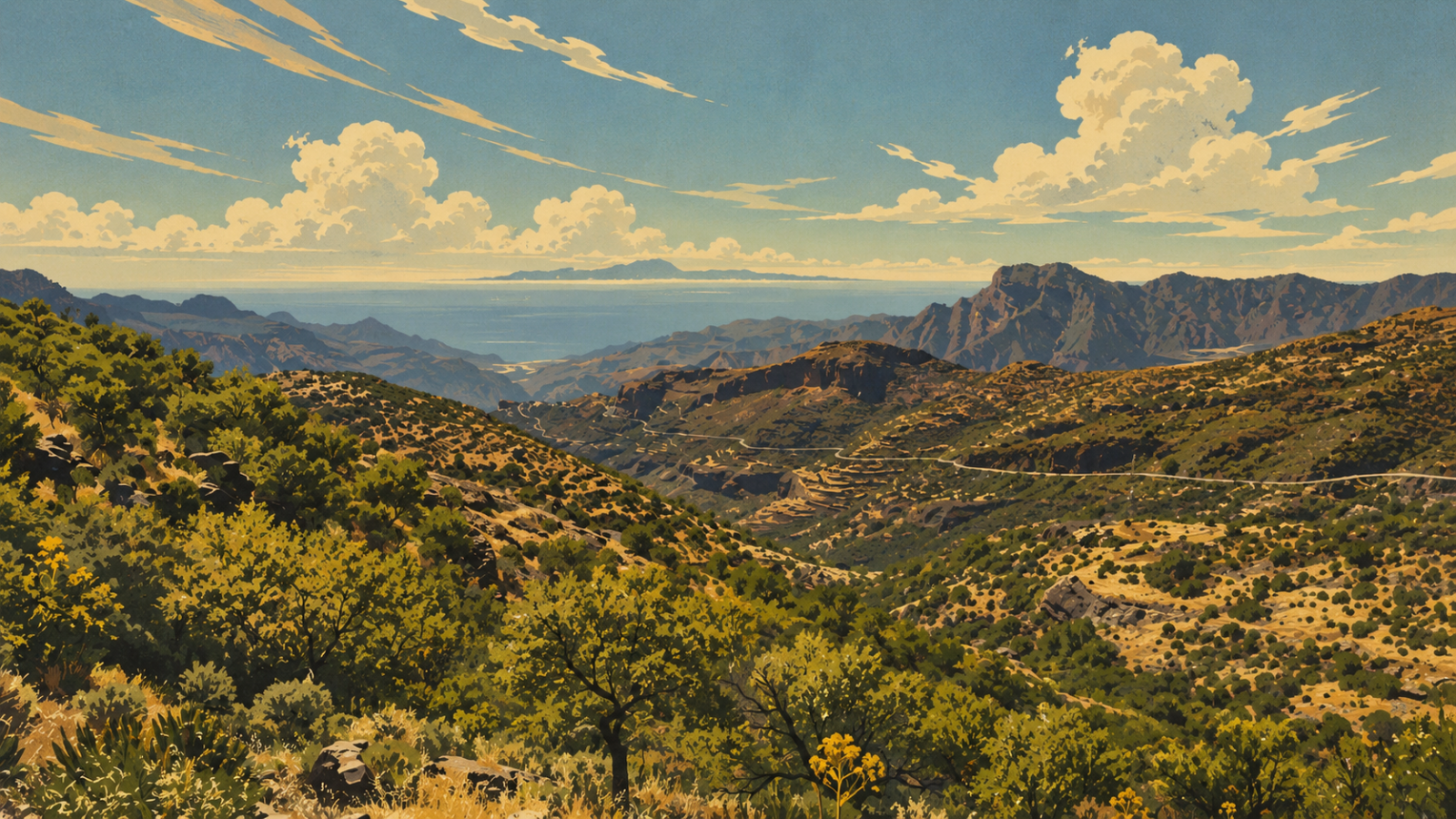 Karge Wildwestlandschaft am Mirador Roque Palmés bei El Toscón