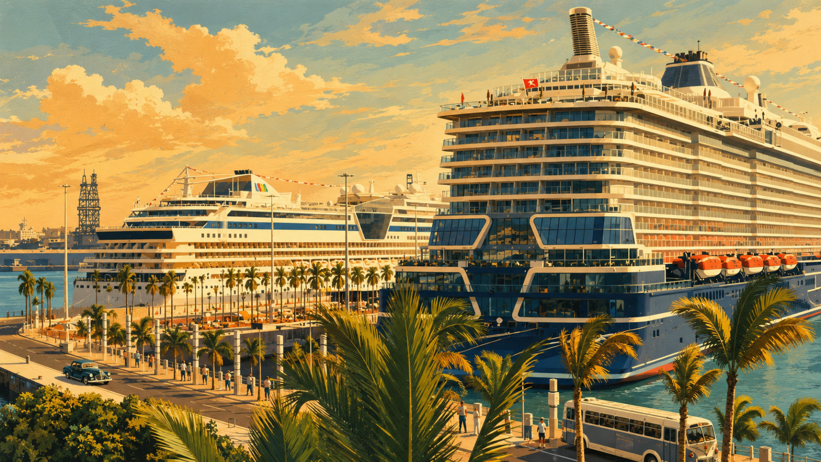 Aida und Mein Schiff im Kreuzfahrthafen Las Palmas, Muelle Santa Catalina