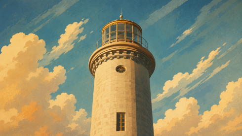 Leuchtturm an der Atlantikküste Gran Canarias bei Sonnenuntergang